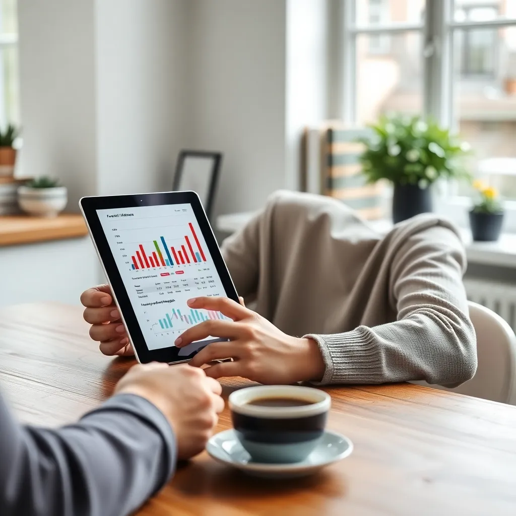 Senior koppel dat pensioenplanning documenten bekijkt